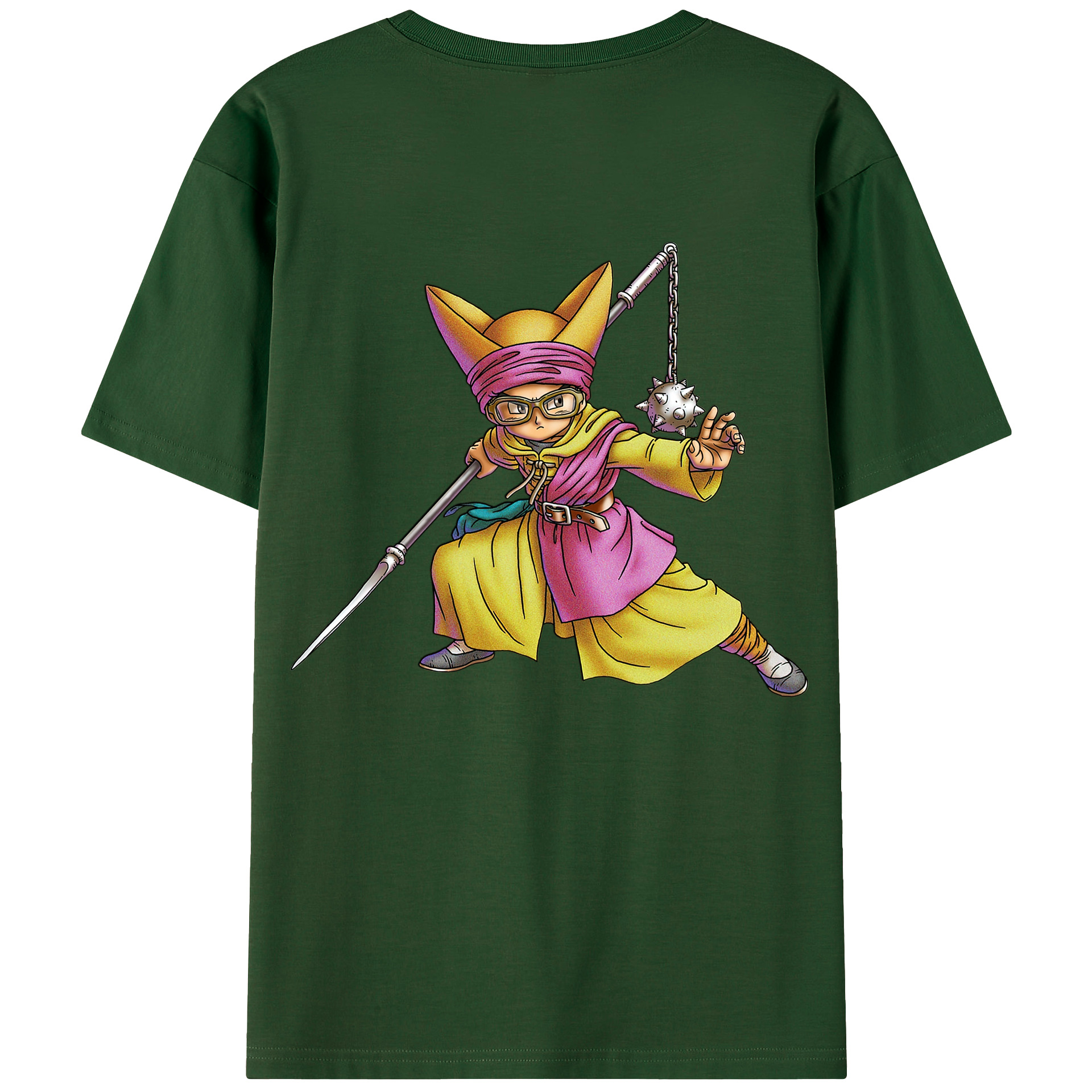 （画像用） ドラゴンクエスト Doragon Kuesuto Dragon Quest 綿100％半袖Tシャツ（背面プリント）